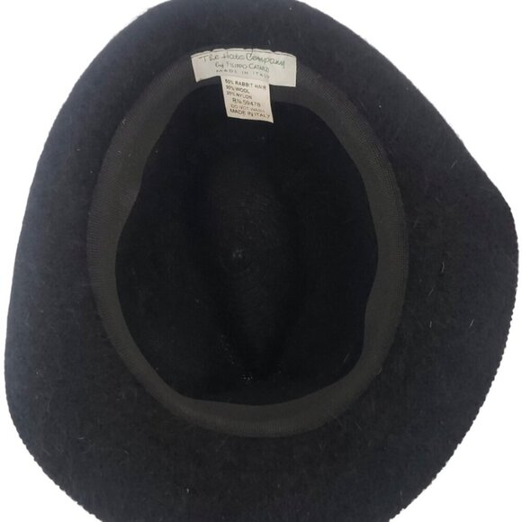 Vintage Black Rabbit hair Wool Fluffy Bucket Hat - Picture 7 of 8